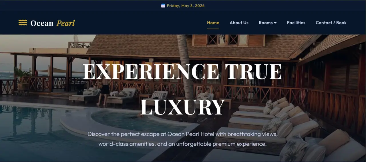 Ocean Pearl Hotel Full Stack Project